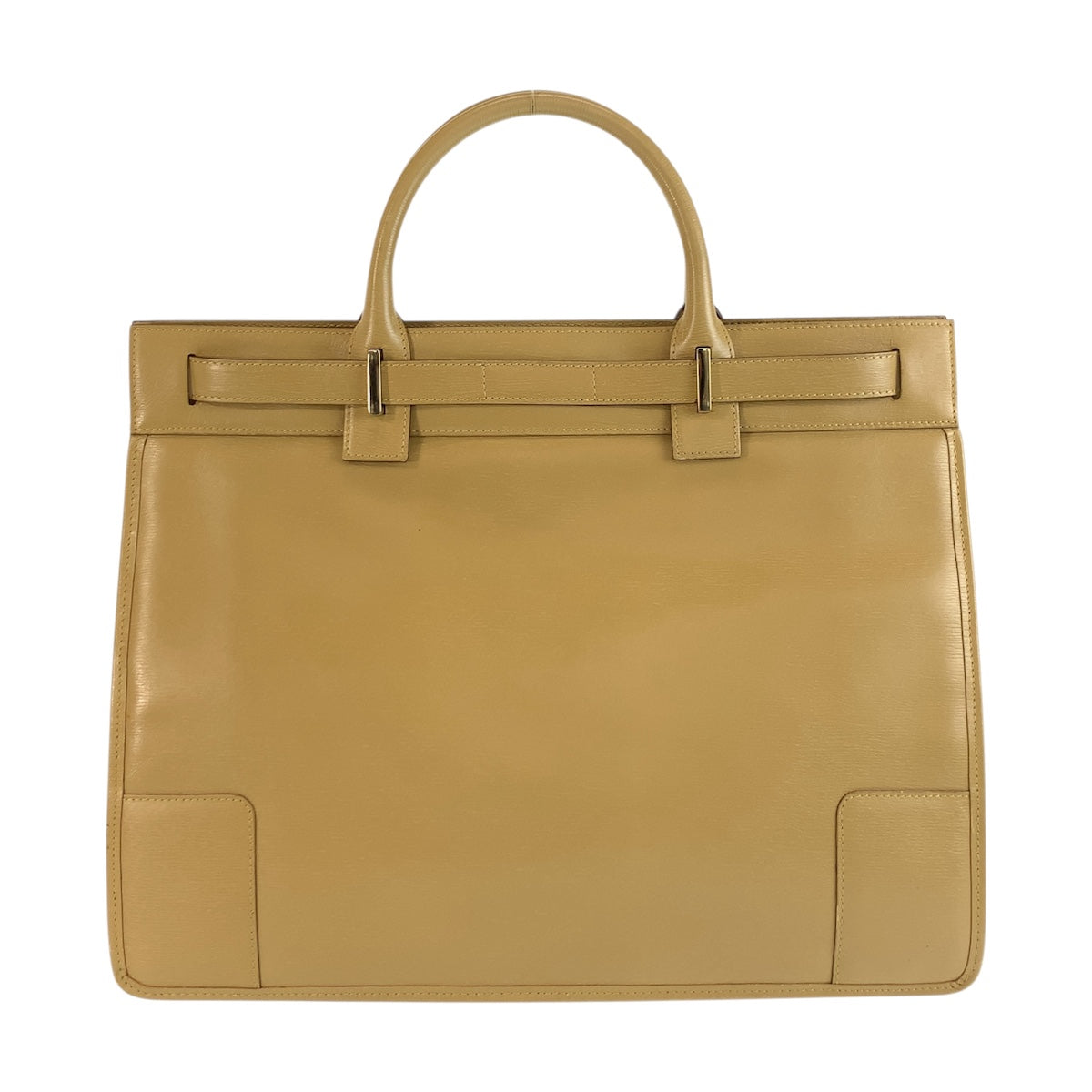Gucci Business 002 Metal Business Leather Beige Gold Tote Bag