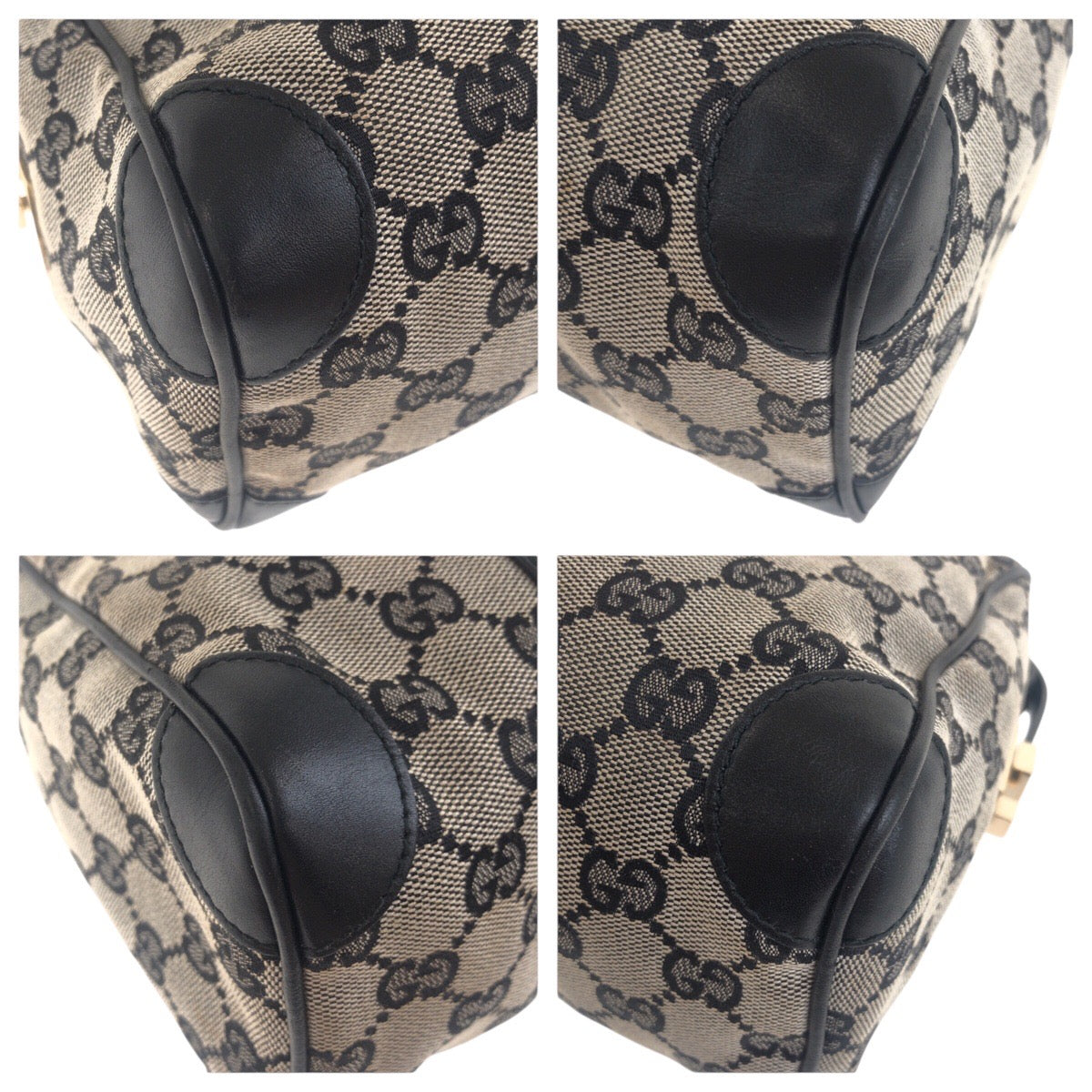 Gucci 000 GG , Metal Canvas Black Gold Gray Handbag
