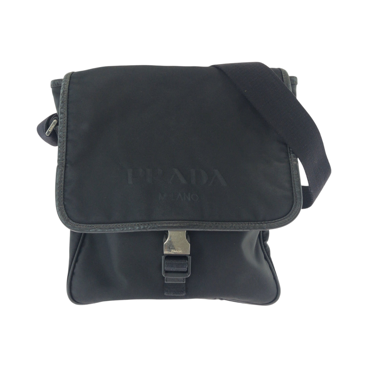 Shoulder Bag Metal Test Logo Nylon Black