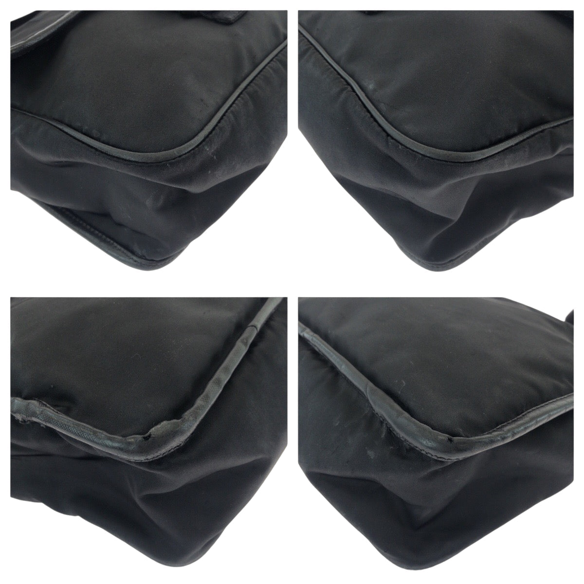Shoulder Bag Metal Test Logo Nylon Black