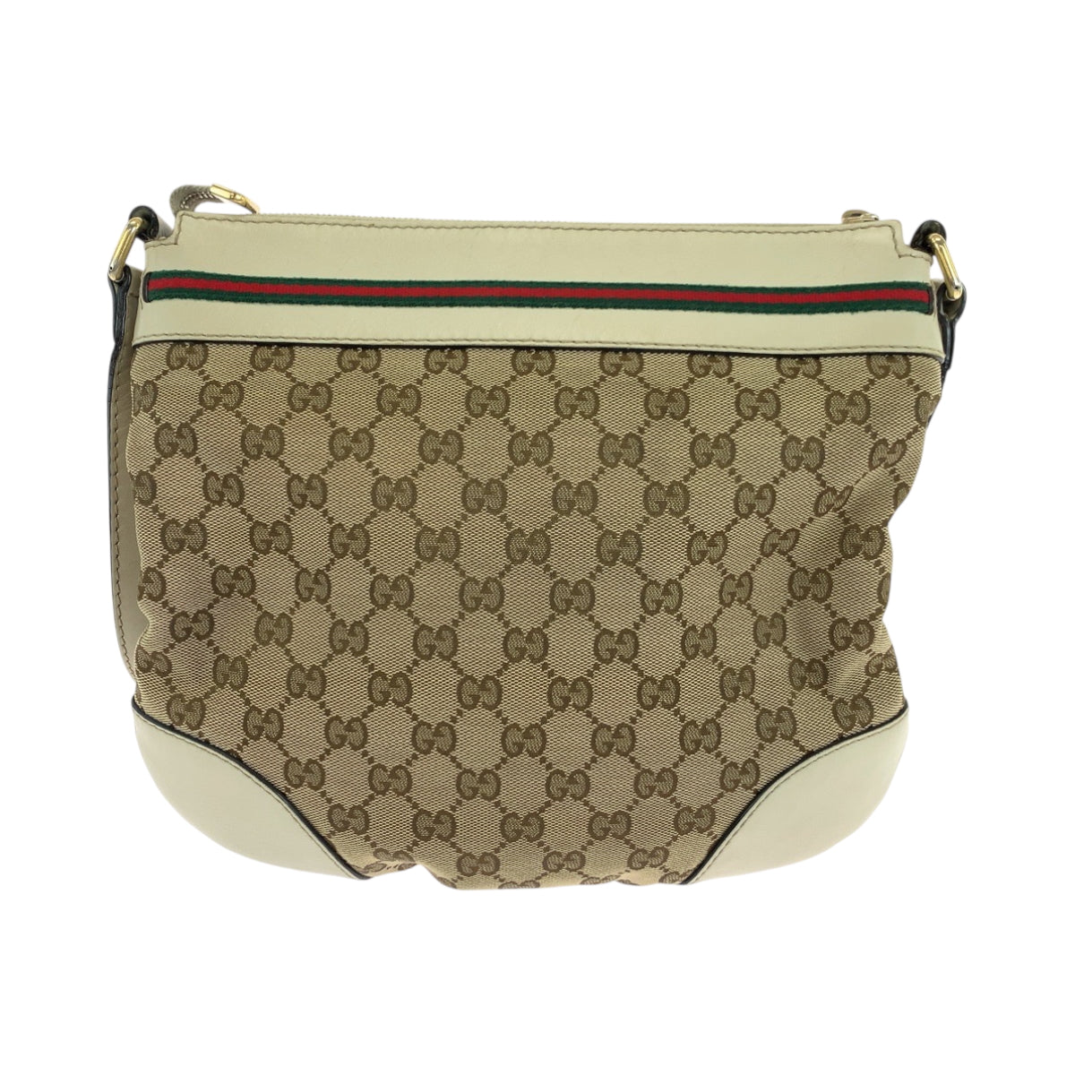 Gucci GG Ivory Metal pochette Sherry Canvas Beige Gold Shoulder Bag