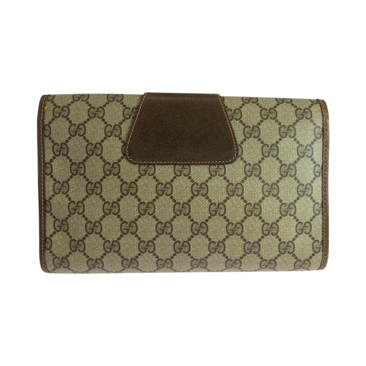 Gucci 156 01 030 GG Supreme Canvas Brown Beige Clutch Bag