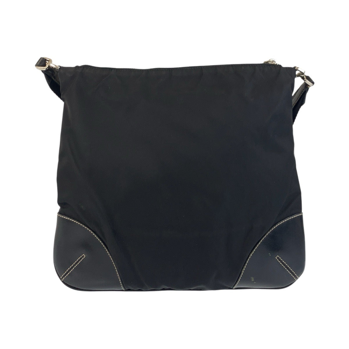 Shoulder Bag , Silvermetal Shoulder Bag Pochette Leather Nylon 5