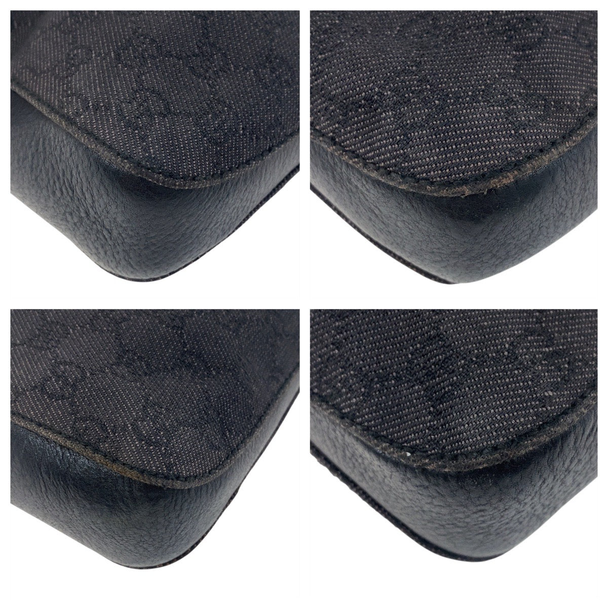 Gucci GG Horsebit Canvas Black Shoulder Bag