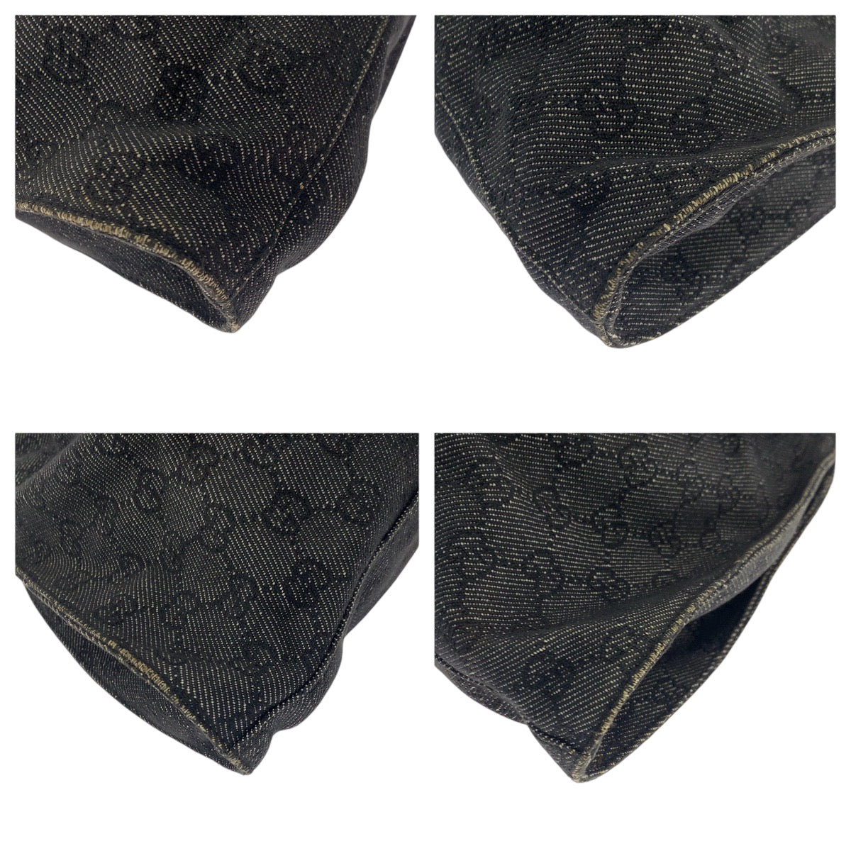 Gucci Metal Canvas Black Gold Grey Tote Bag