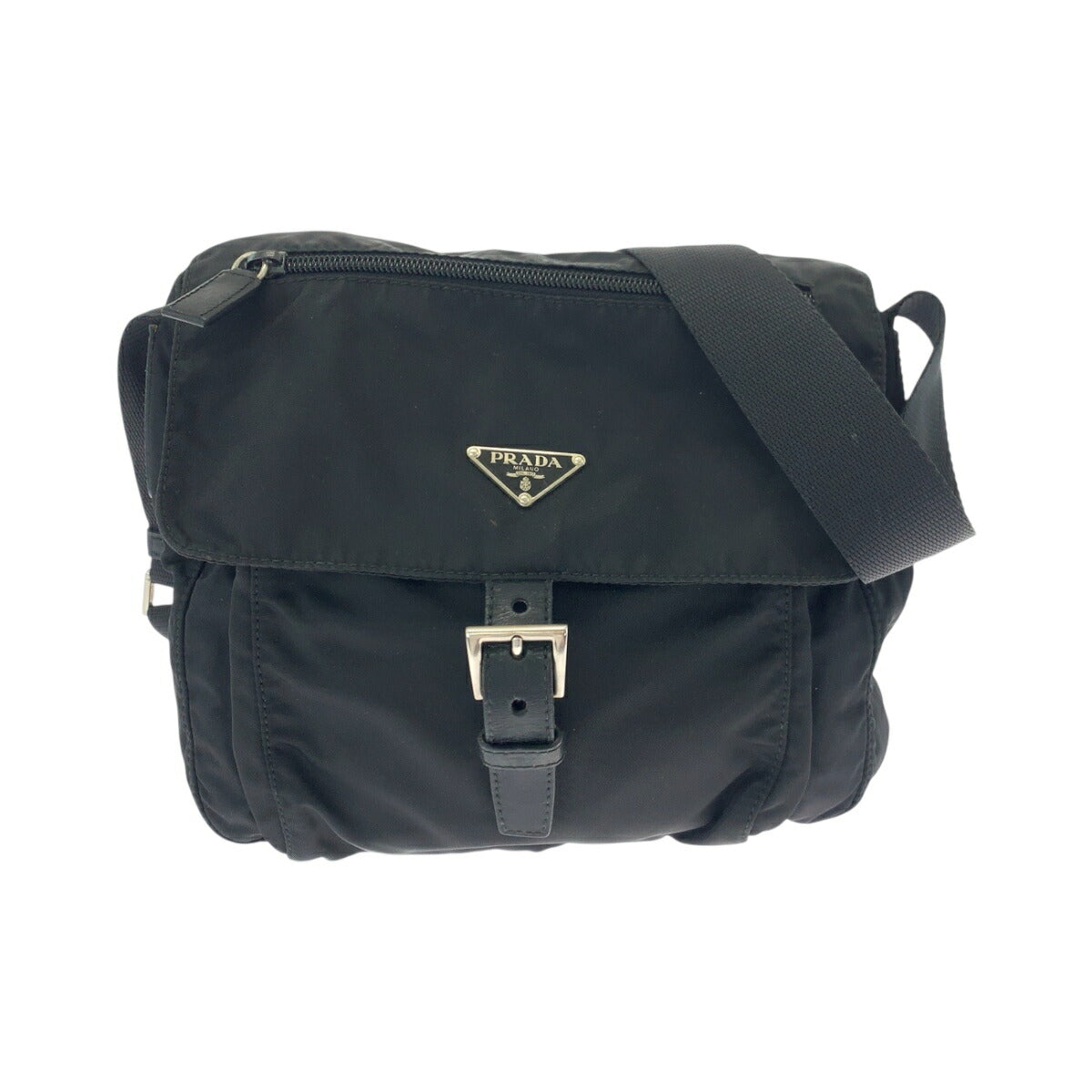Prada Tessuto Triangle Plate Shoulder Bag Nylon Logo Shoulder Bag 37