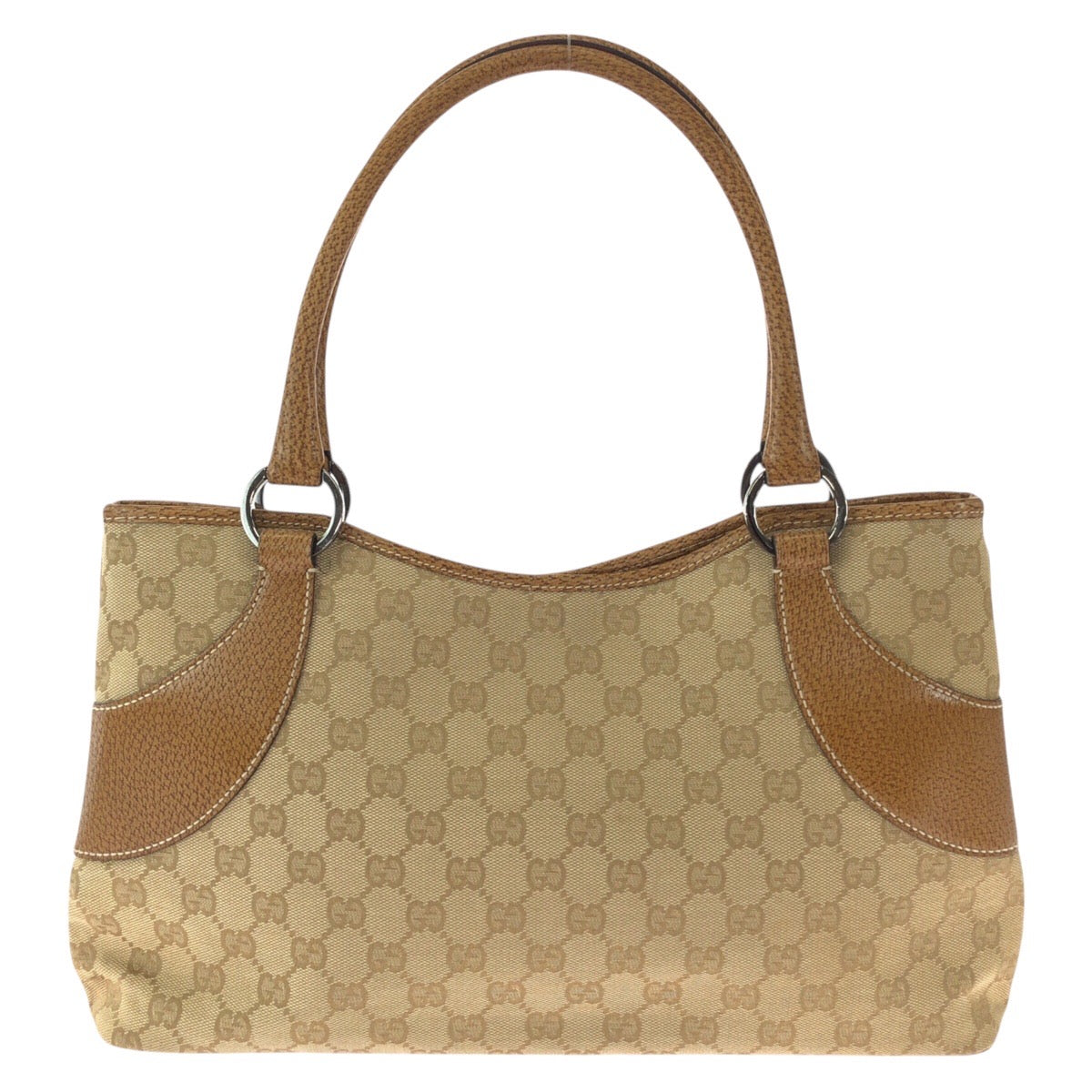 Gucci GG Supreme Leather Canvas Brown Beige Shoulder Bag 2