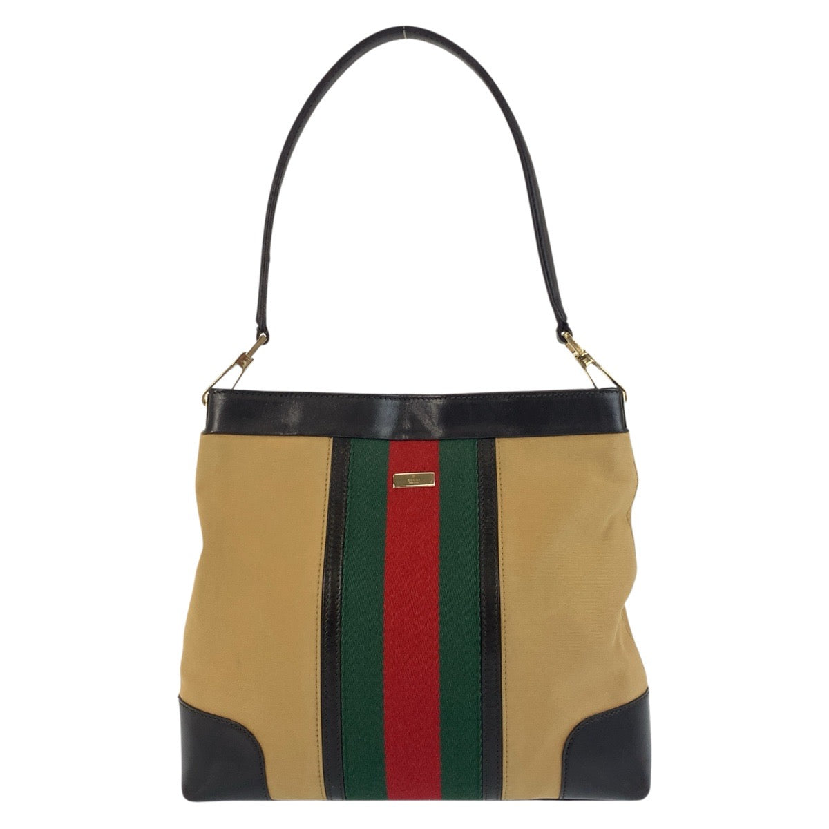 Gucci Sherry Line Shoulder Bag Leather Canvas