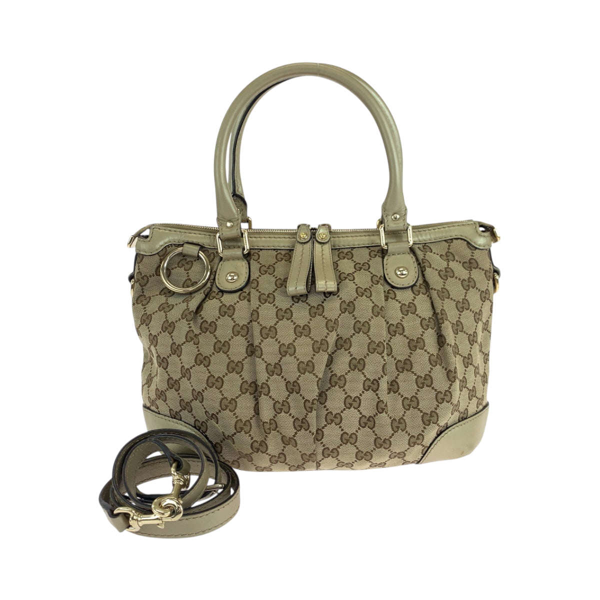 Gucci GG 2way Canvas Beige Shoulder Bag