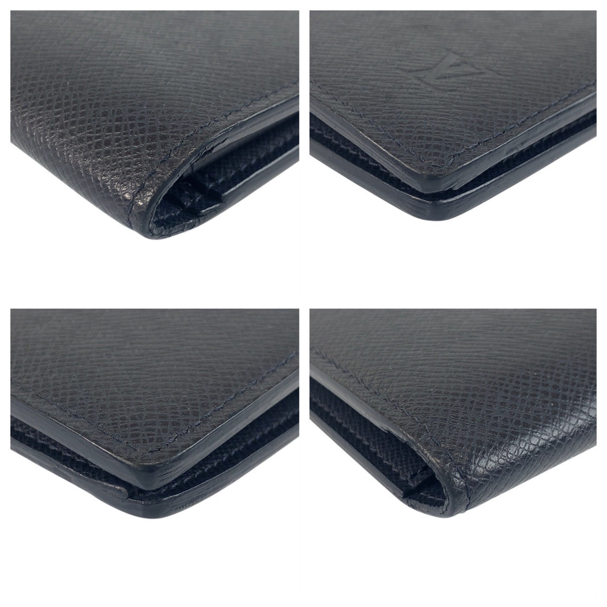 Louis Vuitton Long Purse M30502 Marine SilverMetal Leather Blue Navy Wallet Case