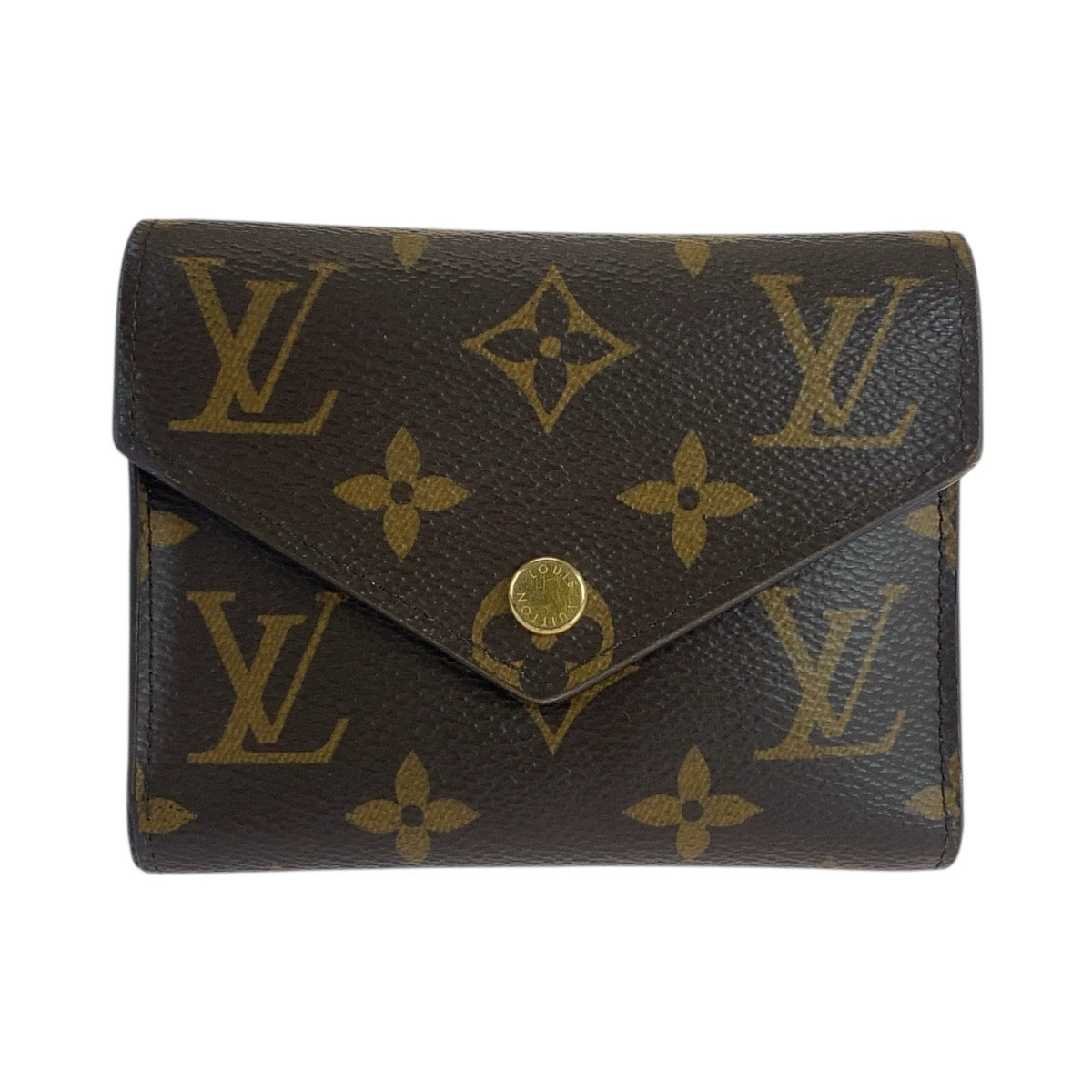 Louis Vuitton Tri-fold M62472 PVC Monogram Brown Gold Wallet Case 2