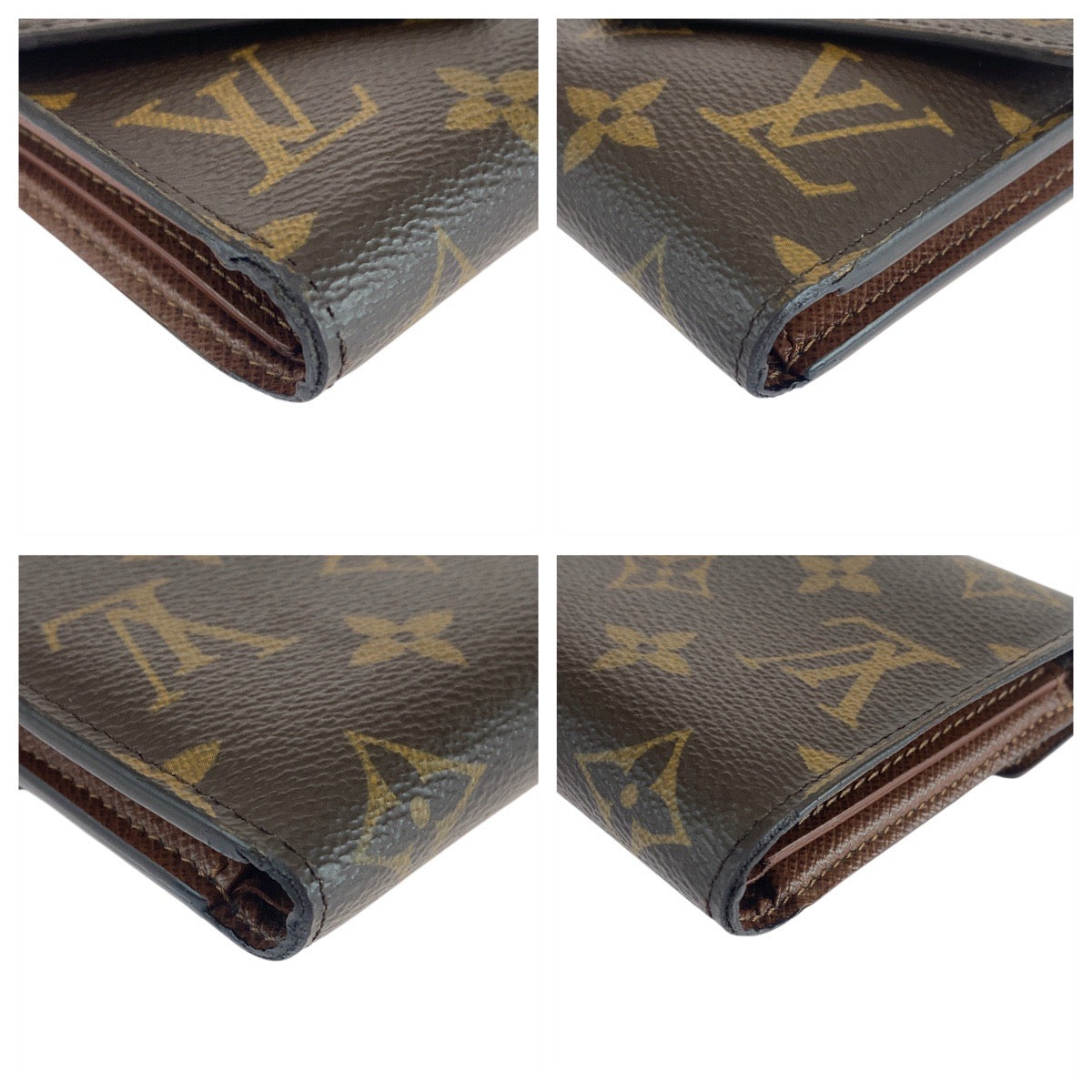 Louis Vuitton Tri-fold M62472 PVC Monogram Brown Gold Wallet Case 2
