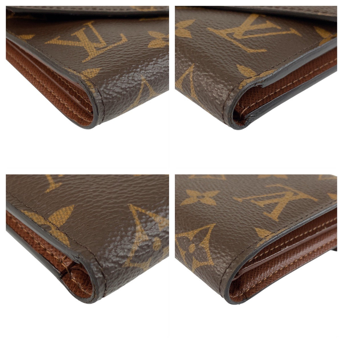 Louis Vuitton Tri-fold M62472 PVC Monogram Brown Gold Wallet Case