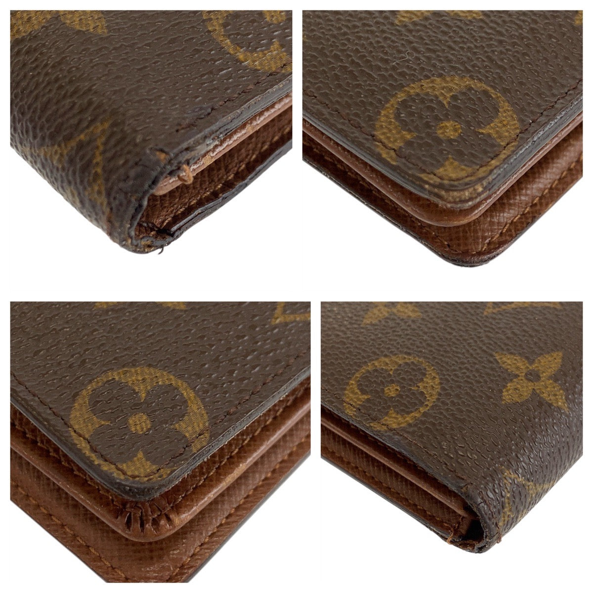 Louis Vuitton Bifold M60026 PVC Monogram Brown Gold Wallet Case