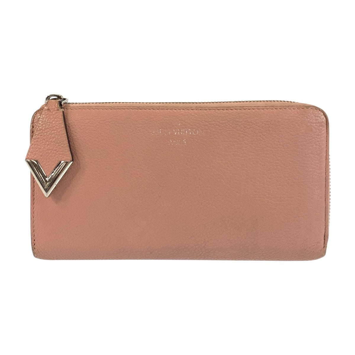 Louis Vuitton Long Purse M60148 Magnolia Greige Leather Pink Wallet Case