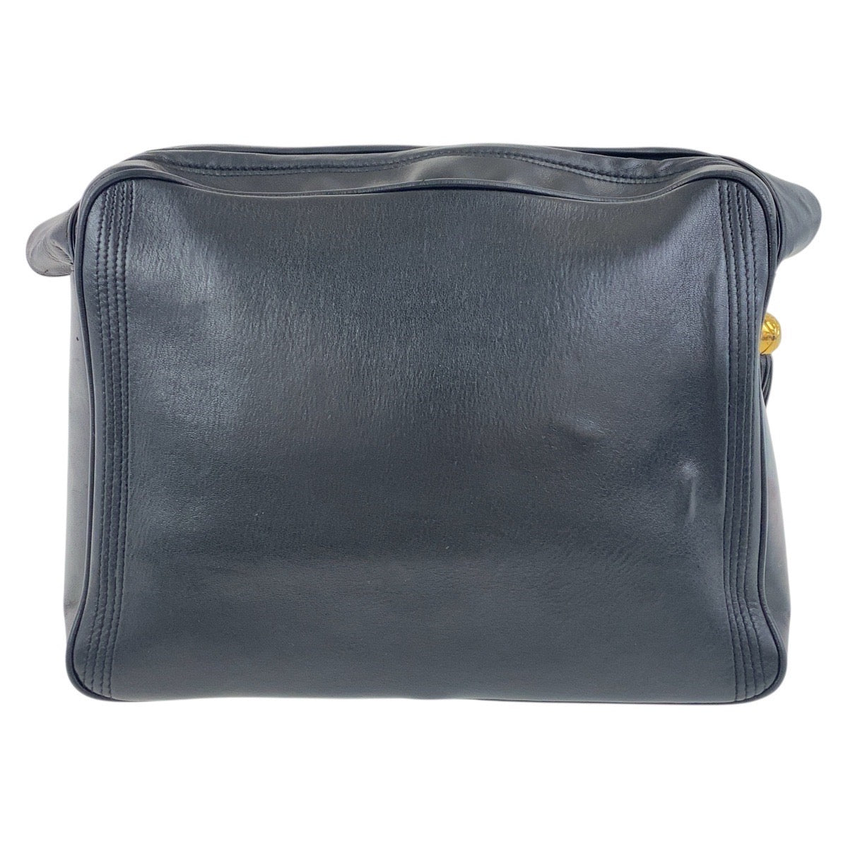 Chanel GoldMetal pochette COCO Mark Fringe Black Leather Jewelry