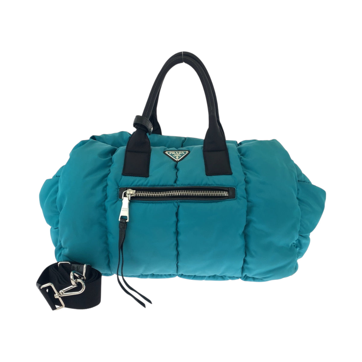 Shoulder Bag Turquoise Silvermetal Test Bomber Triangle Nylon Black