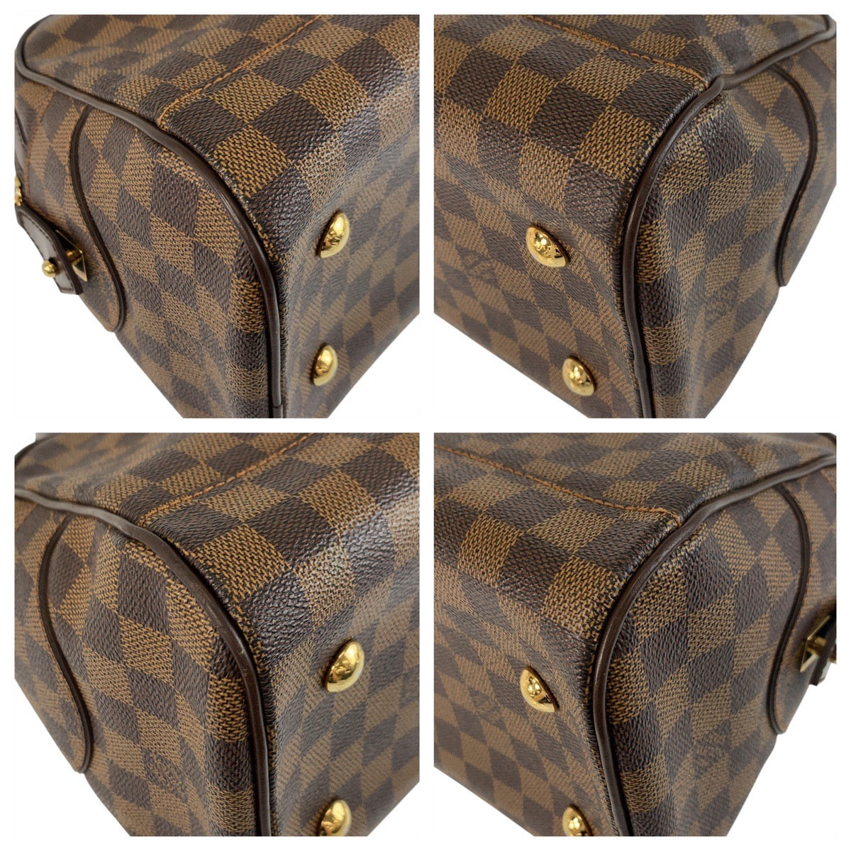 Louis Vuitton N60008 PVC Brown Gold Handbag