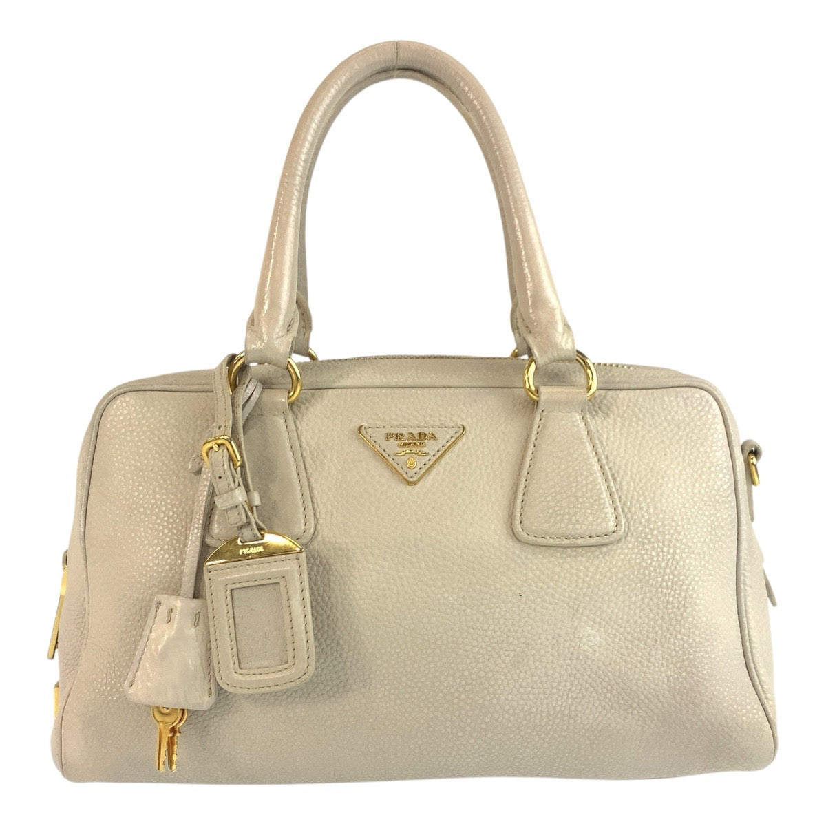 Ivory Metal Vitterodino Triangle With Logo Leather Beige Travel Bag