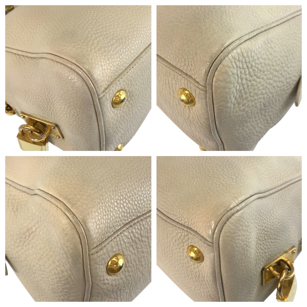 Ivory Metal Vitterodino Triangle With Logo Leather Beige Travel Bag