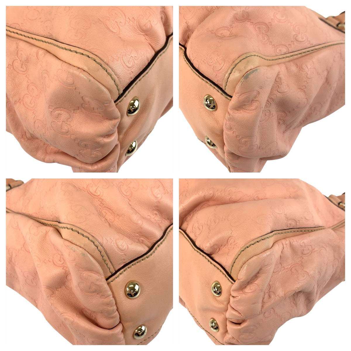 Gucci Metal Abby Guccissima Leather Pink Gold Shoulder Bag