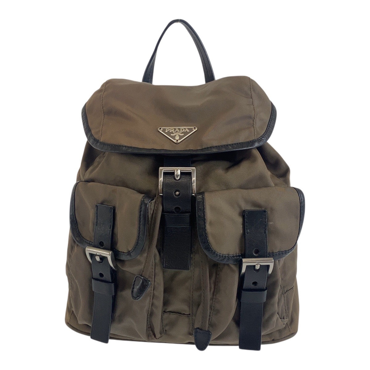 Backpack Khaki Gray Metal Test Triangle With Nylon Black