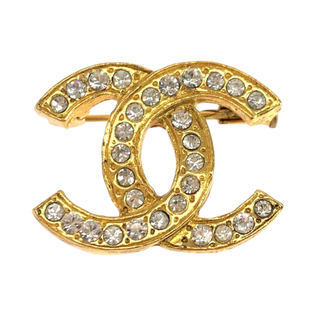 Chanel Brooch plating Brooch COCO Mark rhinestone Gold Handbag