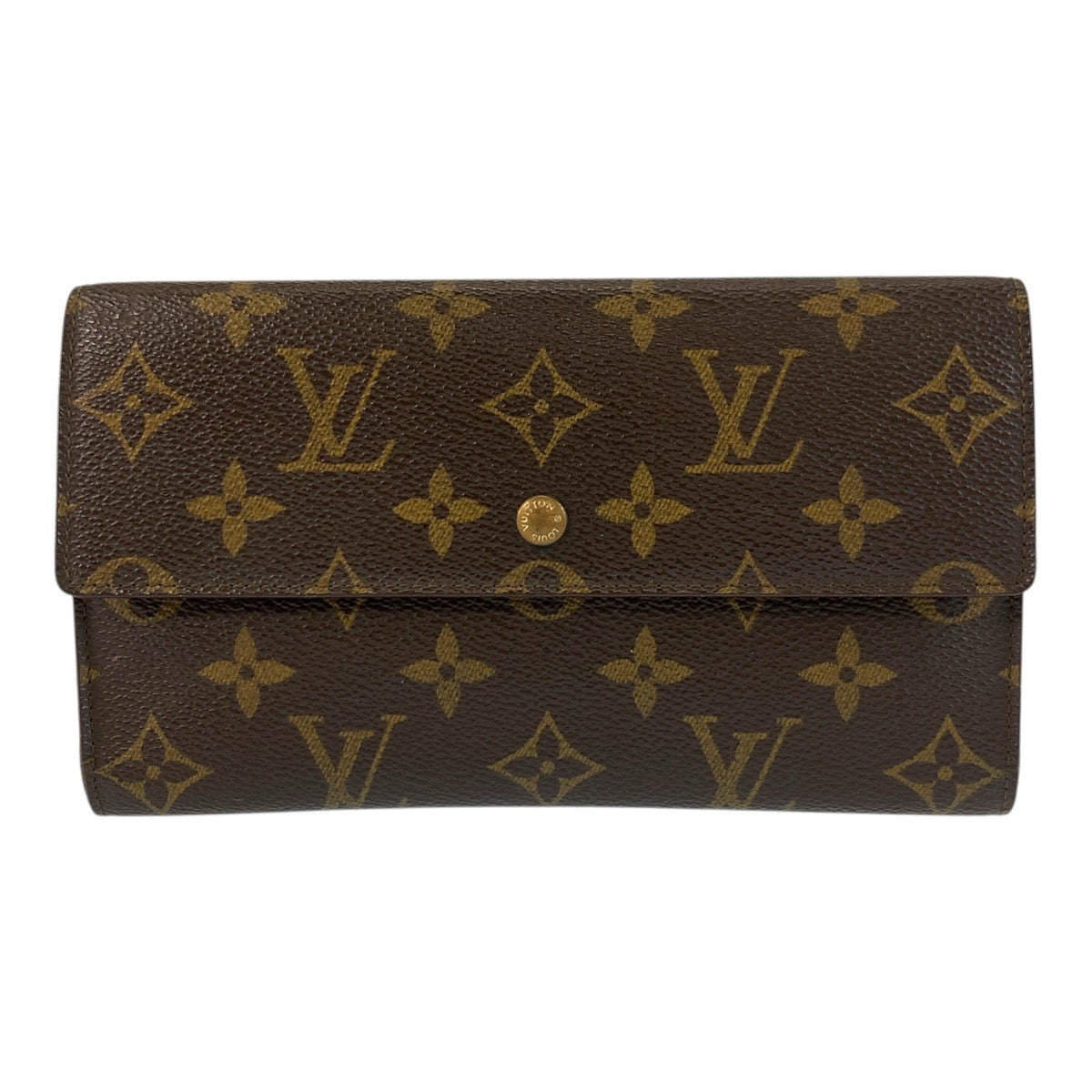 Louis Vuitton Long Purse M61215 PVC Monogram Brown Gold Wallet Case