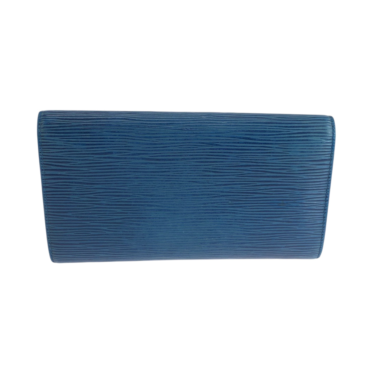 Louis Vuitton Long Purse M6359G Epi GoldMetal Leather Blue Wallet Case