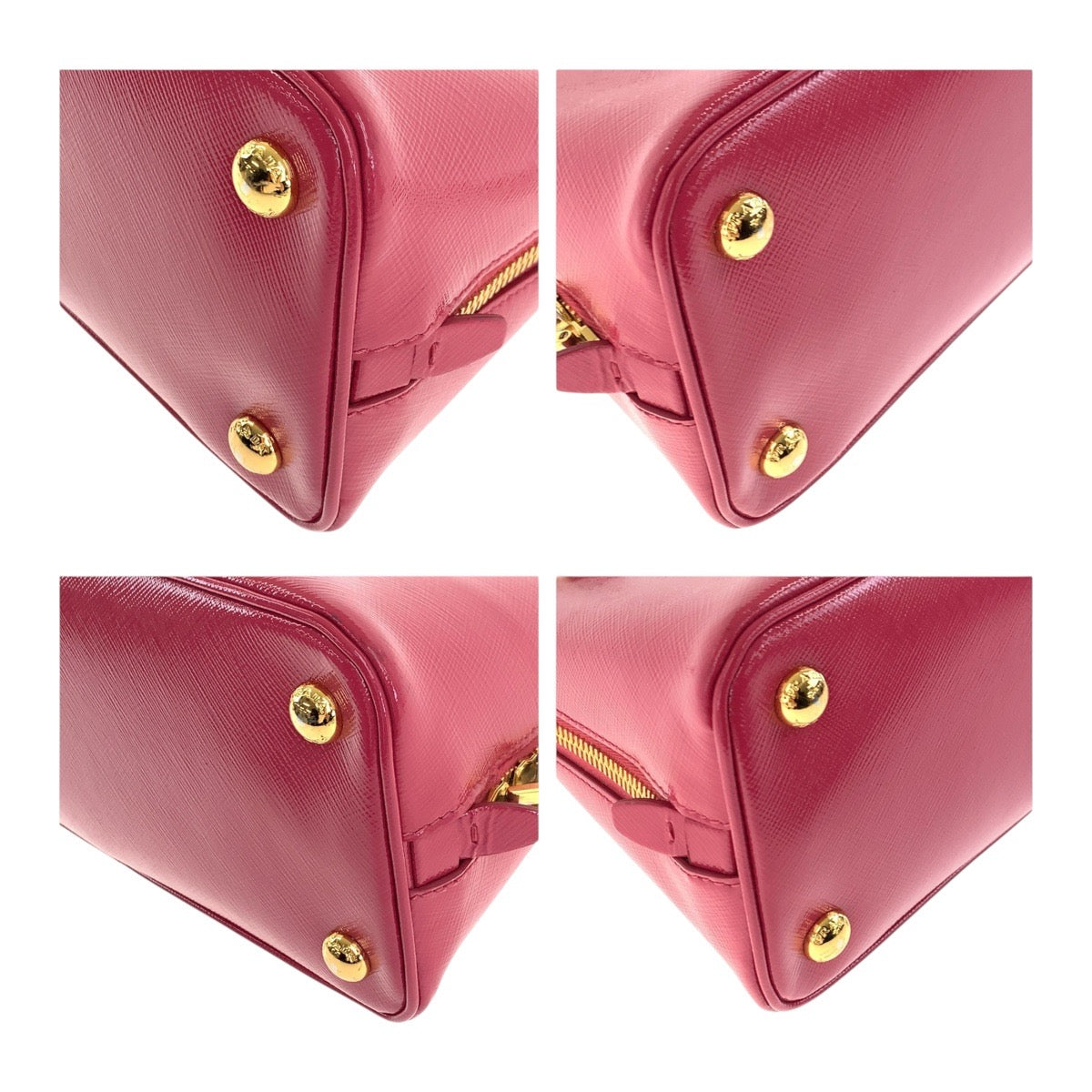 Shoulder Bag Metal Safiano Triangle With Logo Leather Pink