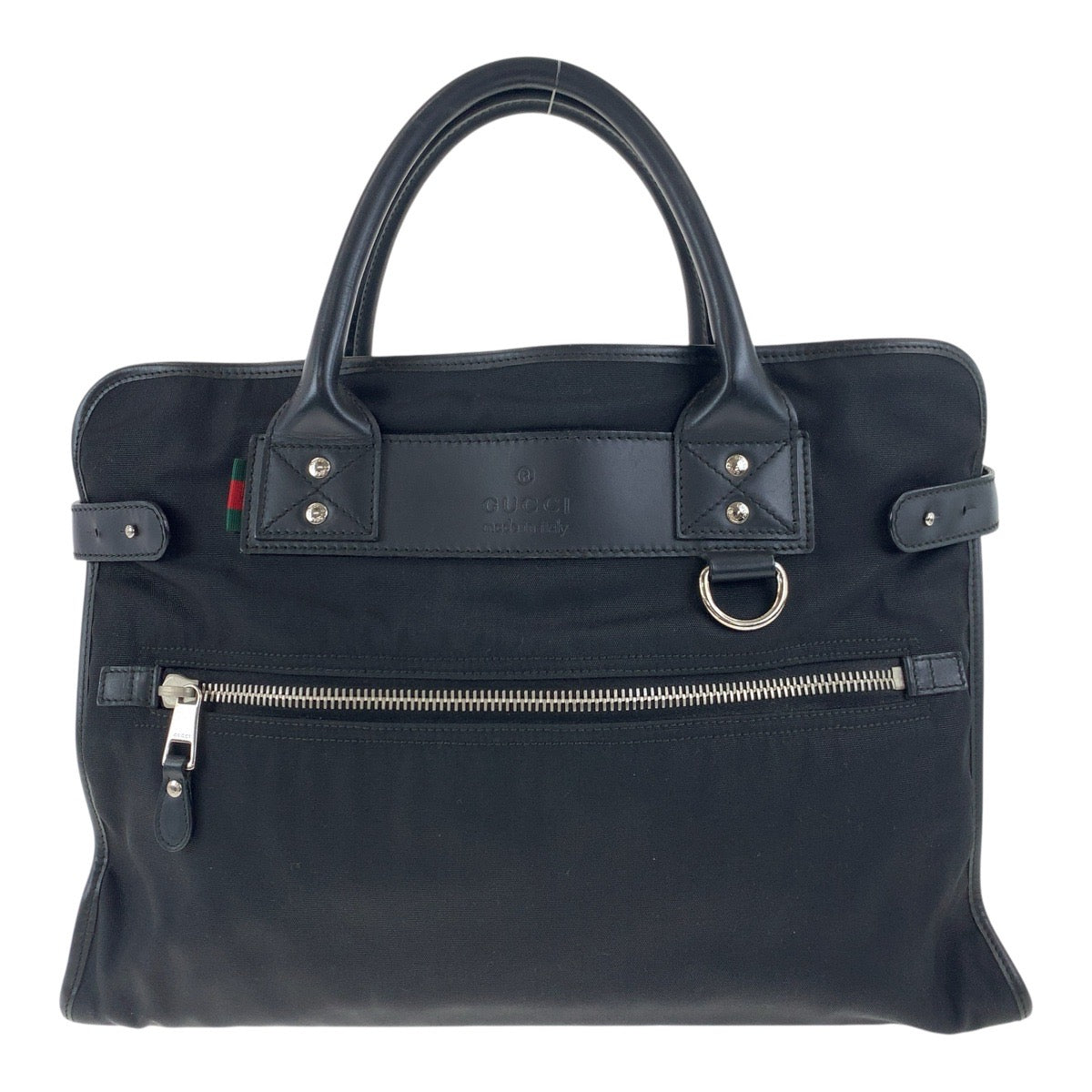 Gucci Business SilverMetal Sherry line Nylon Black Handbag