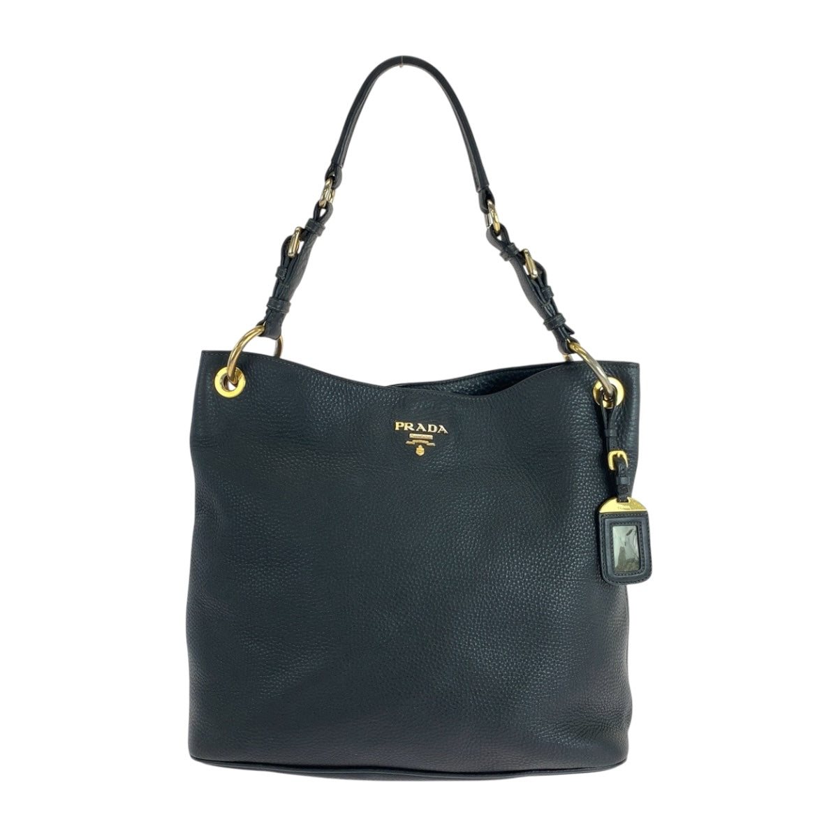 Shoulder Bag Goldmetal Vitterodino Logo Leather Black