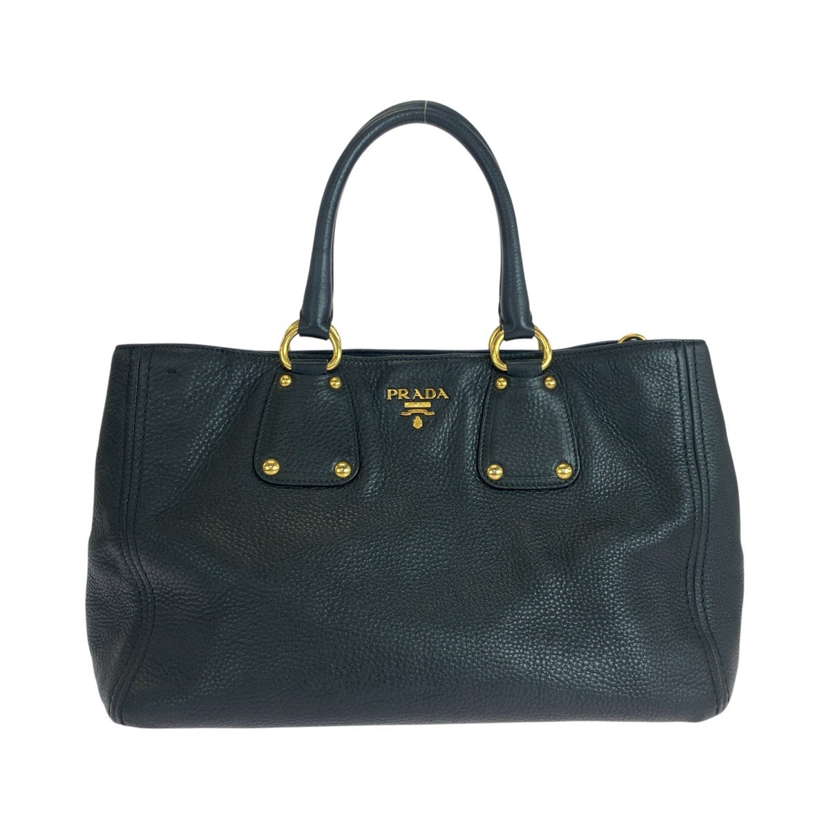 Tote Bag Metal Vitterodino Leather Black