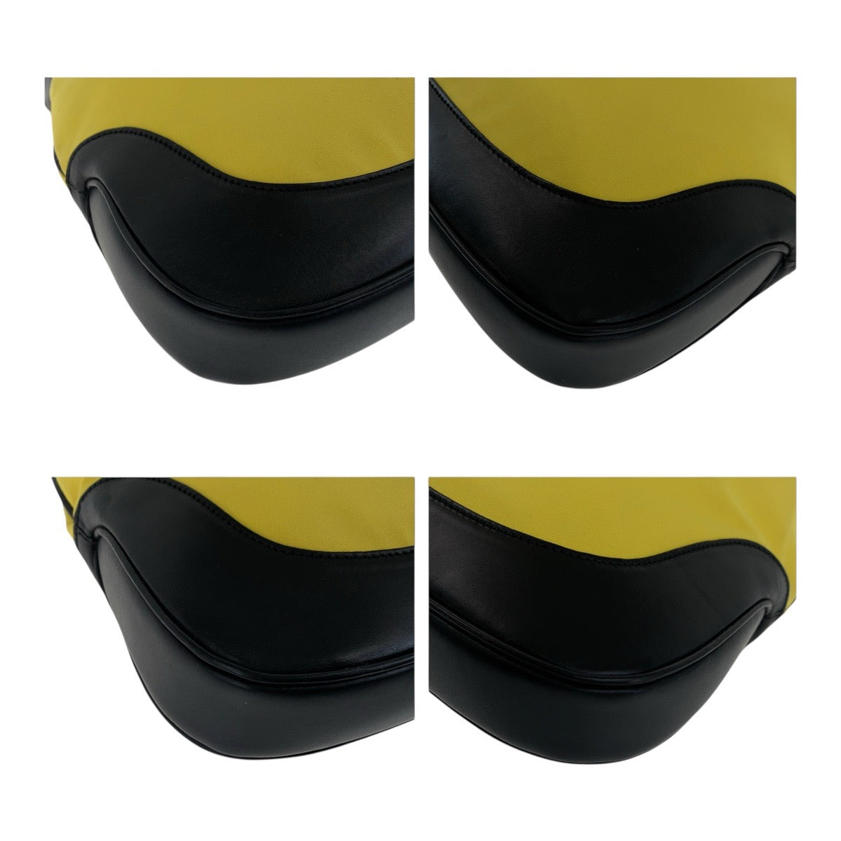 Gucci 001 Yellow SilverMetal Jackie Canvas Black Shoulder Bag