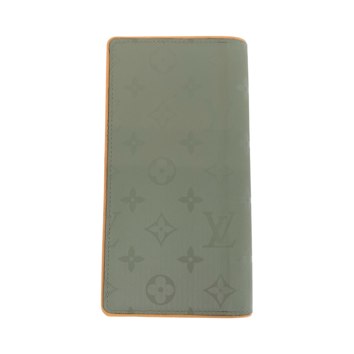Louis Vuitton Long Purse M63236 SilverMetal titanium Monogram Leather Brown Gray Wallet Case