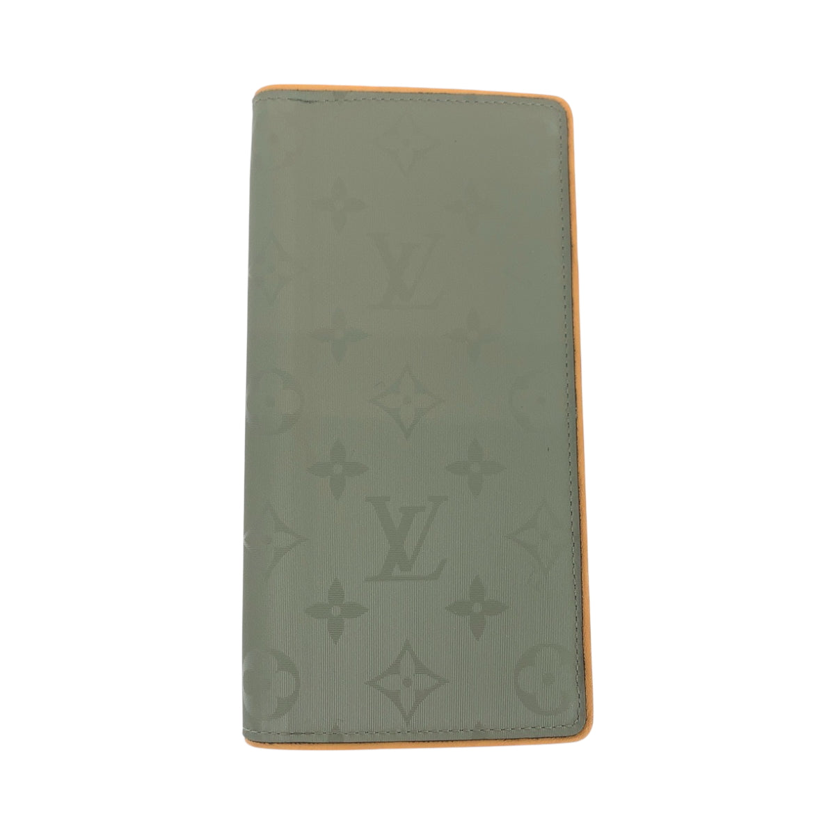 Louis Vuitton Long Purse M63236 SilverMetal titanium Monogram Leather Brown Gray Wallet Case