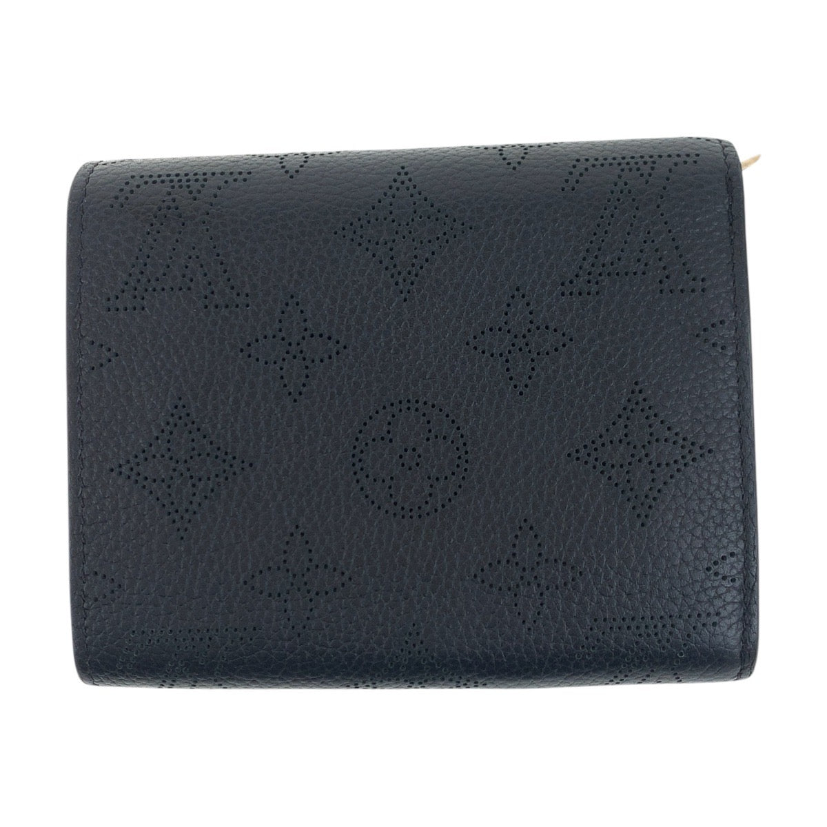 Louis Vuitton Bifold M67498 SilverMetal Mahina Portefeuille Monogram Leather Black Wallet Case