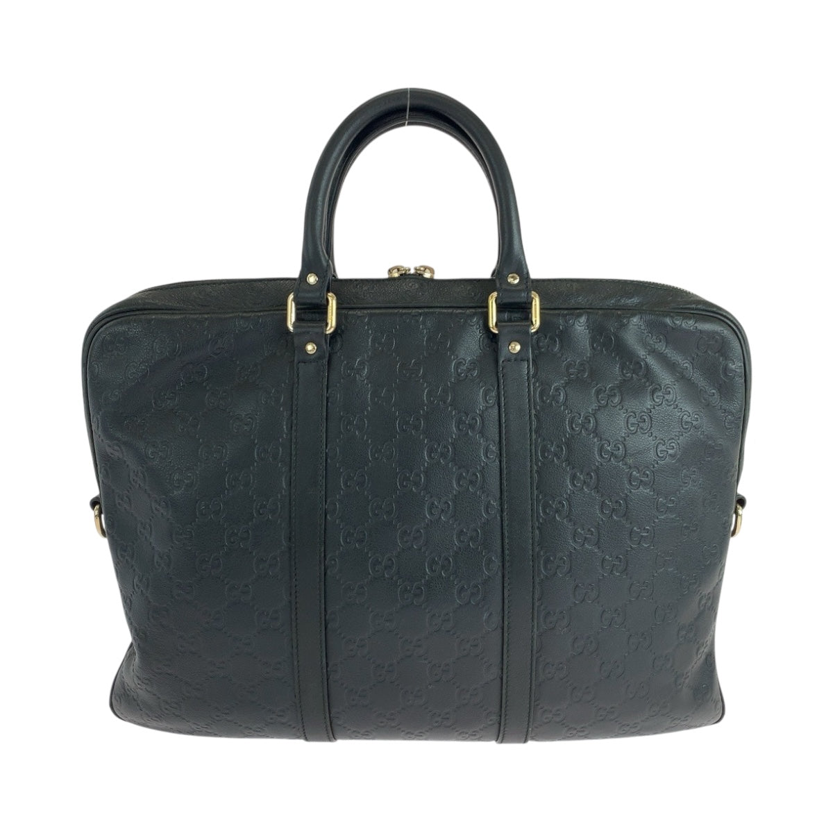 Gucci Business SilverMetal Guccisima Leather Black Handbag
