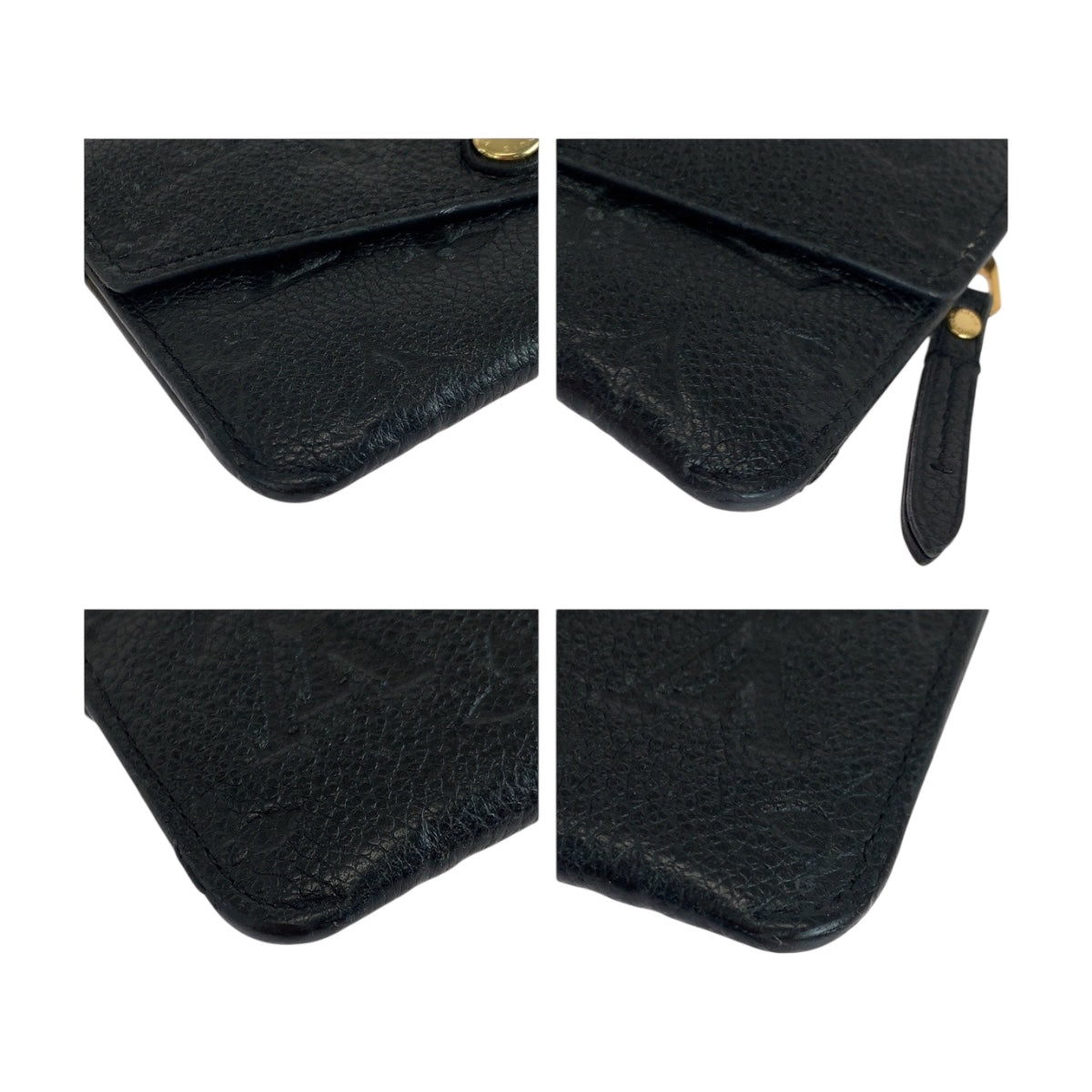 Louis Vuitton Coin M60633 Unplant Pochette cree Monogram Leather Black Clutch Bag