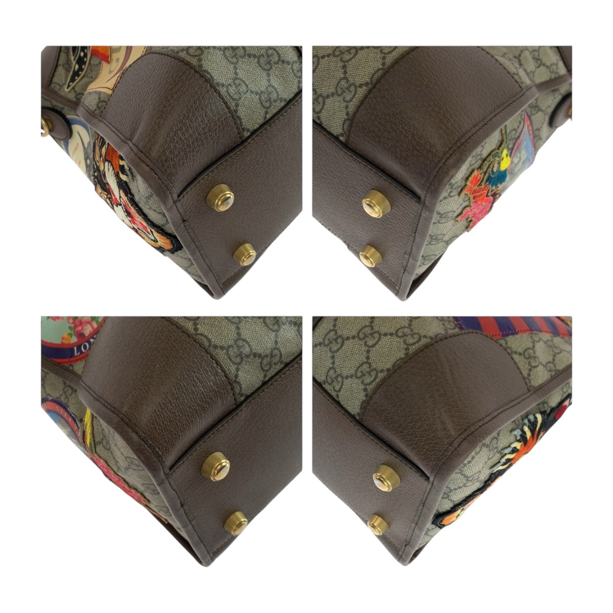 Gucci PVC Metal Sherry line Courier Brown Beige Gold Multicolor Shoulder Bag