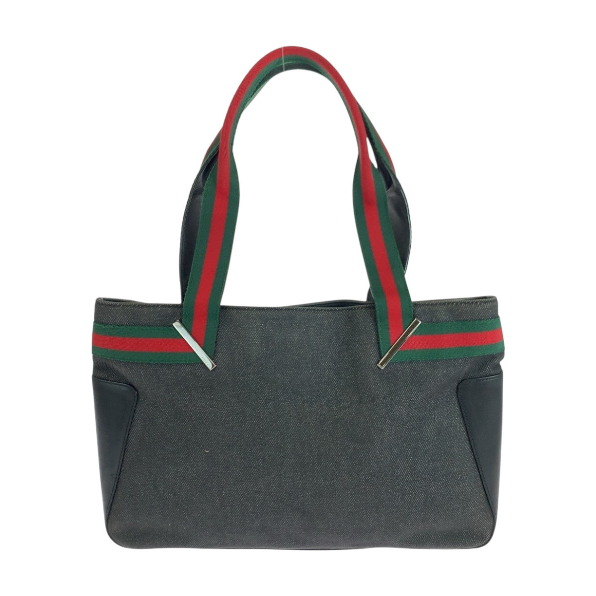 Gucci SilverMetal Sherry line Canvas Black Tote Bag 2