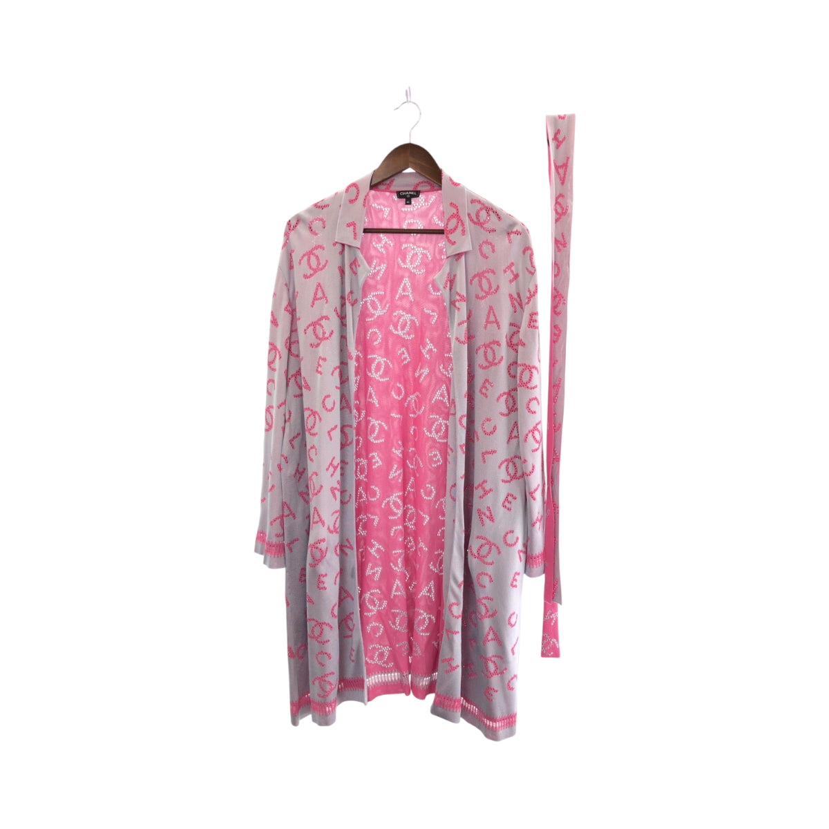 Chanel cardigan Rayon COCO Mark 42 Pink Gray Handbag