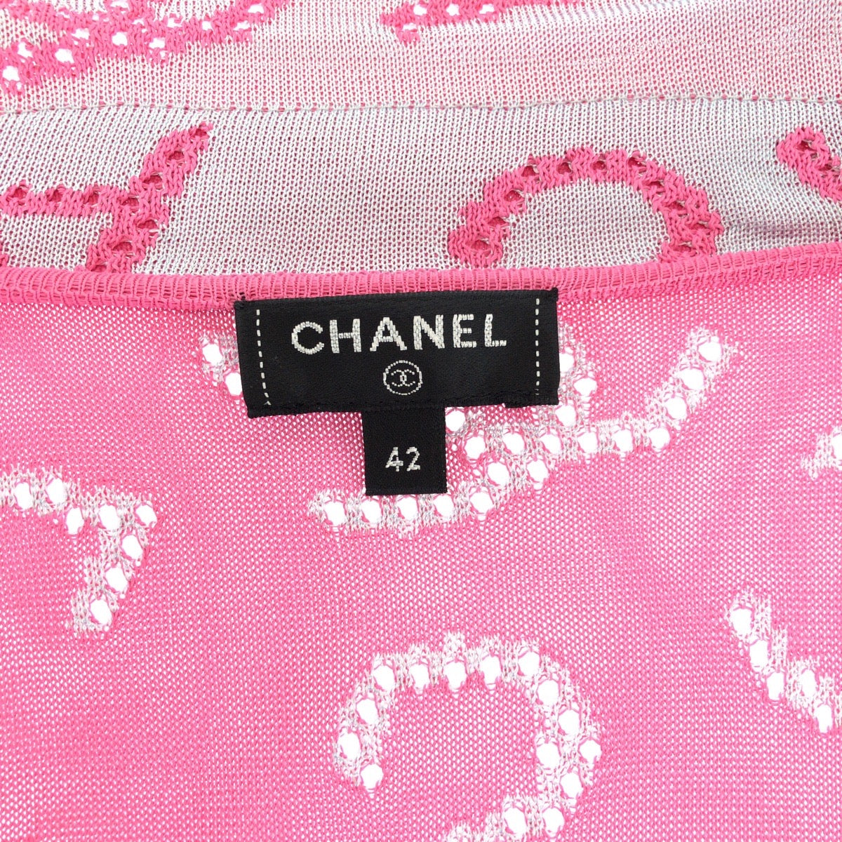 Chanel cardigan Rayon COCO Mark 42 Pink Gray Handbag
