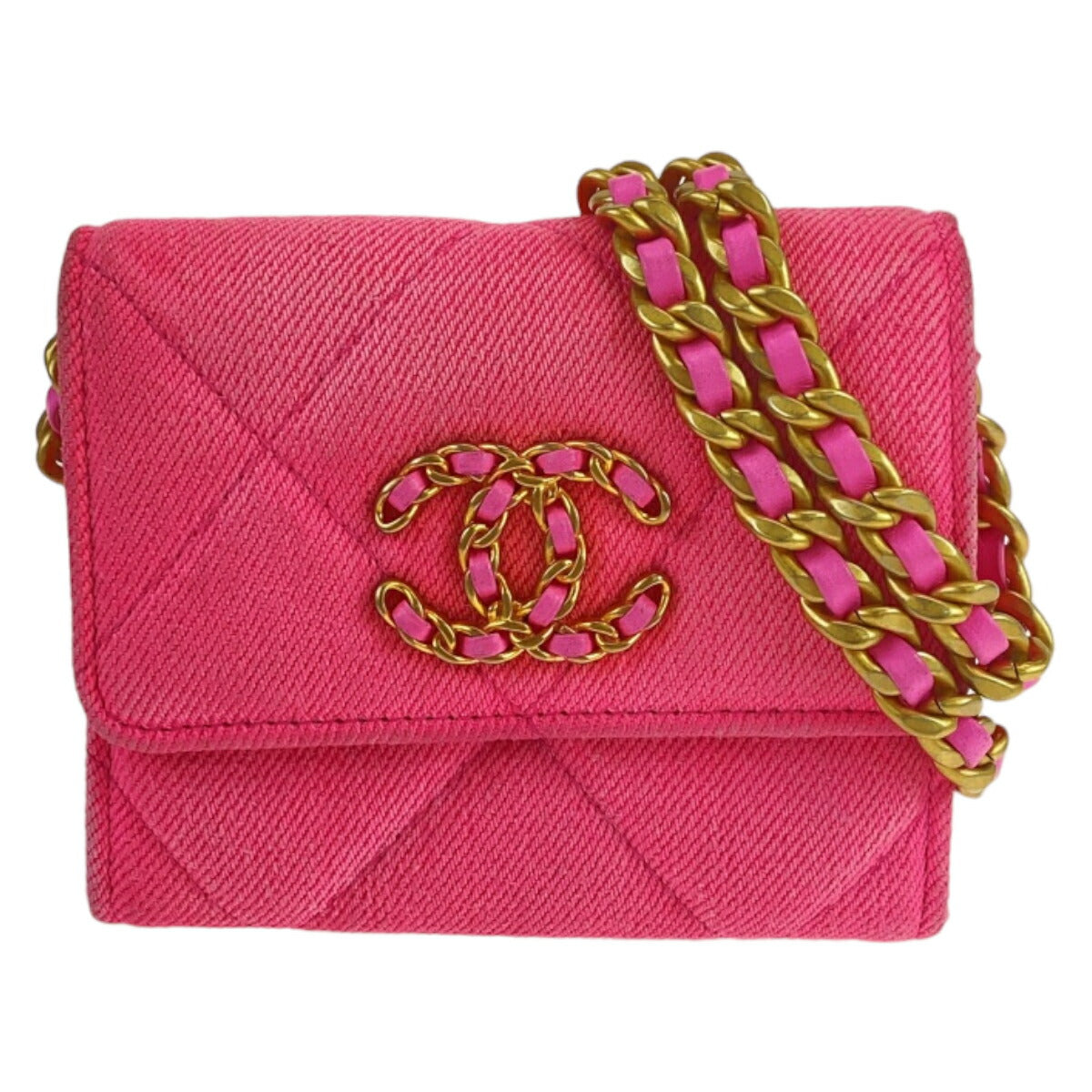 Chanel CHANEL19 Matelassé Canvas Wallet Bag