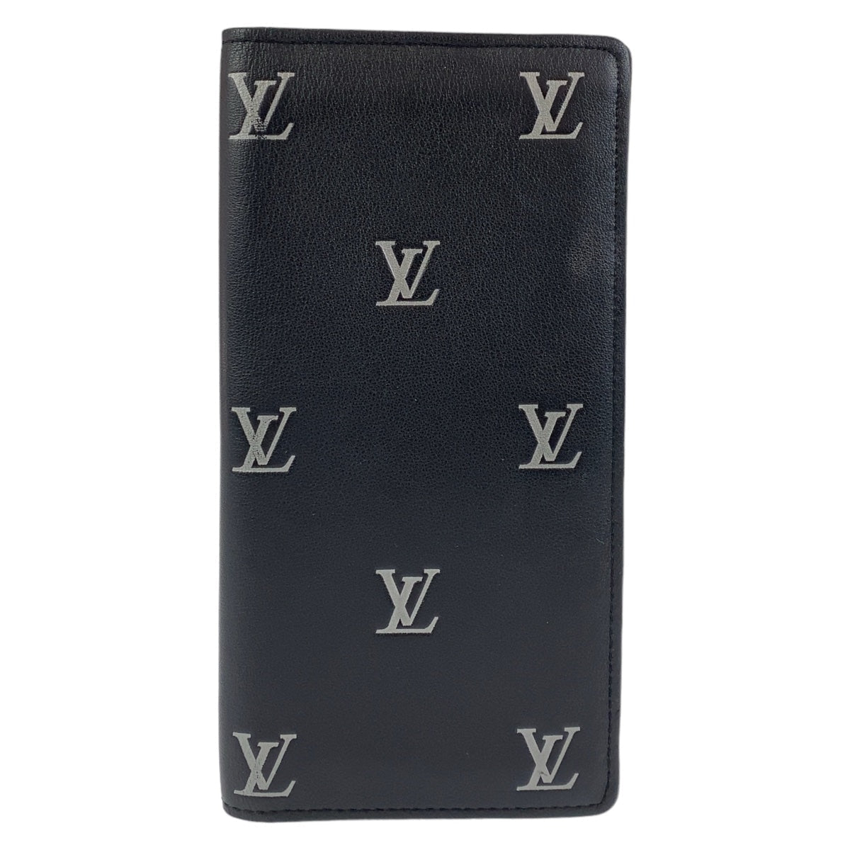 Louis Vuitton Long Purse M83190 Leather Black Silver Wallet Case