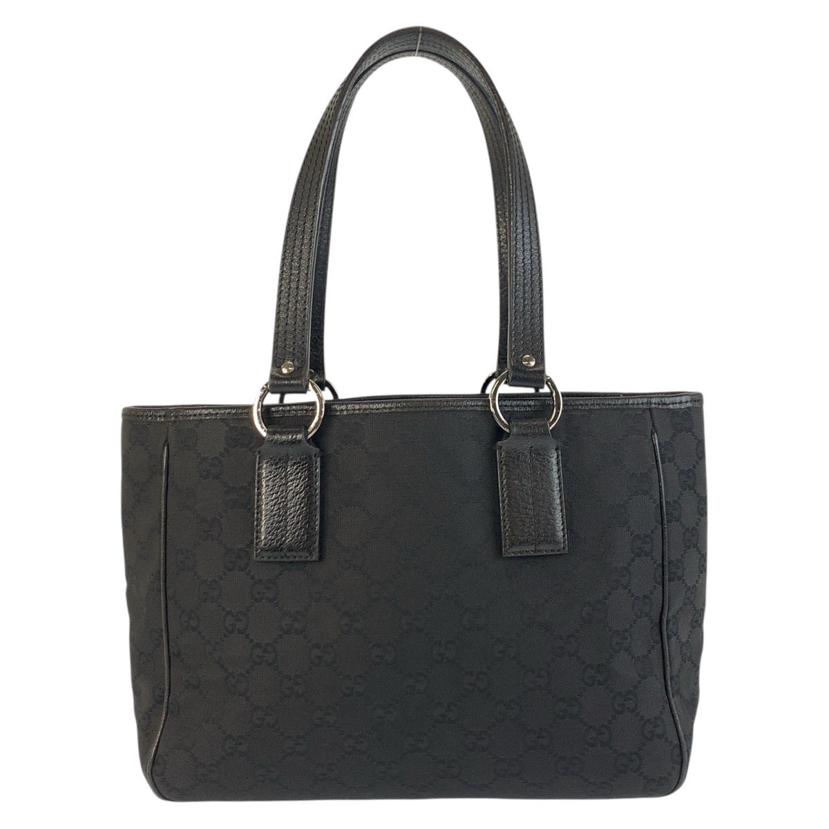 Gucci GG SilverMetal Canvas Black Tote Bag
