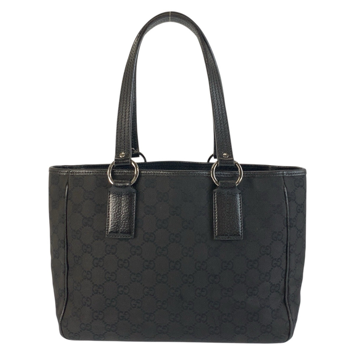 Gucci GG SilverMetal Canvas Black Tote Bag