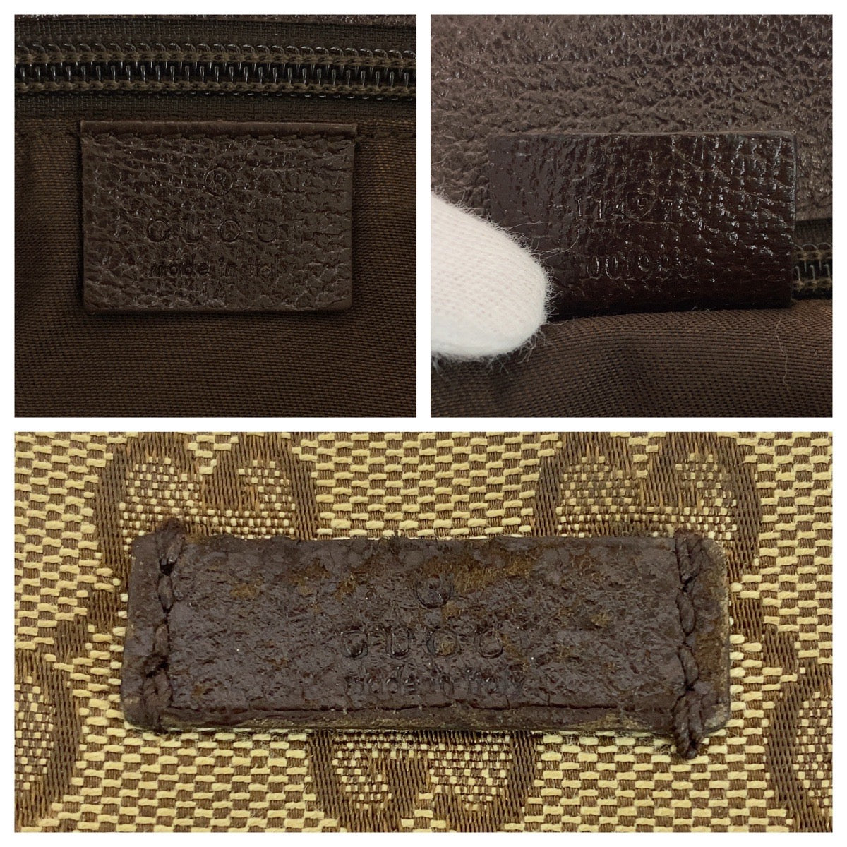 Gucci Shoulder Bag Leather Canvas Bag 8
