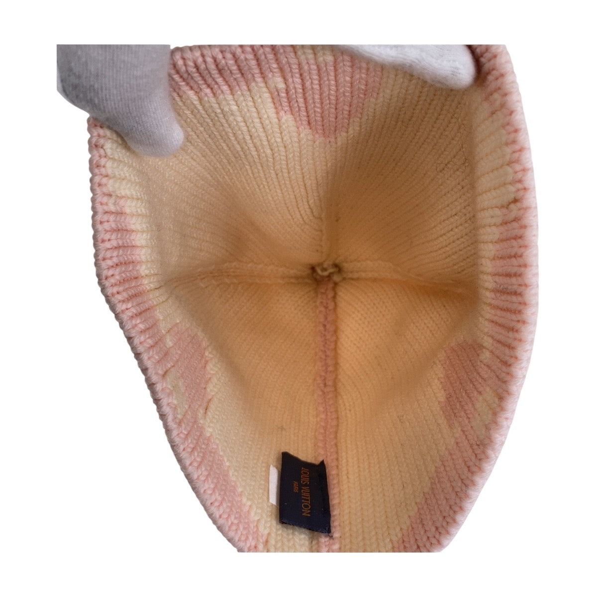 Louis Vuitton Knit M70841 Bonnet morning rum Wool White Pink Apparel