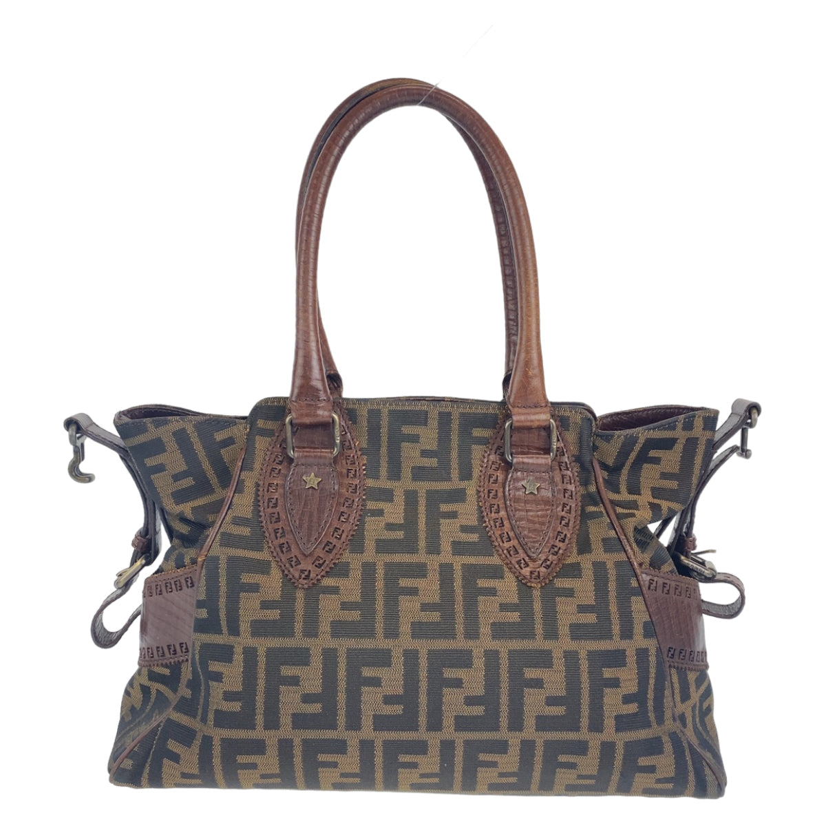 Fendi Shoulder Bag Zucca Pattern Etnico Canvas Brown